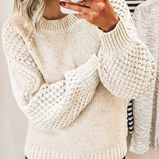 Free Shipping ForThickened warm sweater solid color outer wear knitted pullover top knitted sweater