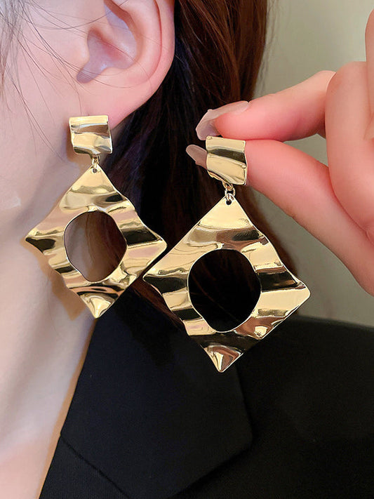 Geometric Solid Color Drop Earrings