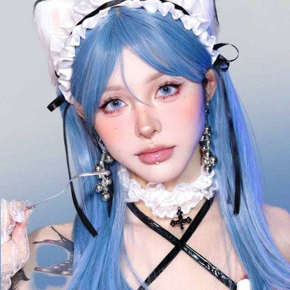 Free Shipping For Hivava Michi Blue Streamer Cosplay Wig