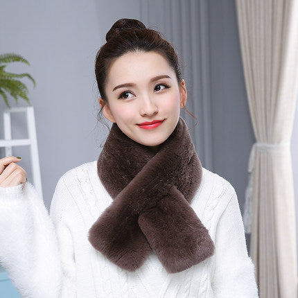 Warm Real Rabbit Fur Scarf for Winter