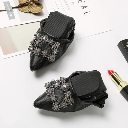 Black omelet spring and autumn flat shoes