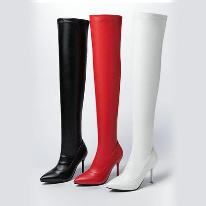 Autumn And Winter High Heel Thin Heel Side Zipper Elastic High Boots