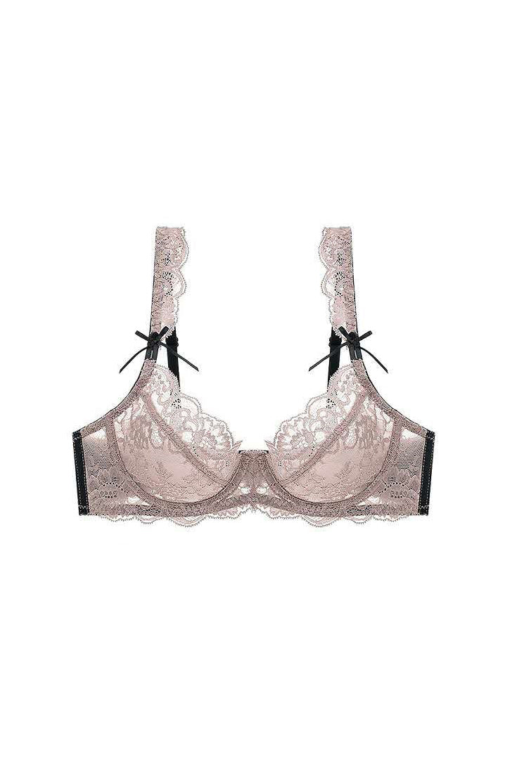 Free Shipping For Nude Lavender Luxury Lace Bra Lingerie