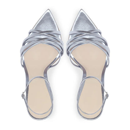 PU Pointed Slim High Heeled Summer Sandals Party Shoes