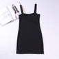 Pure Color O-neck Open Back Body-con Mini  Dress