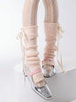 Self-tie Straps Knit Leg Warmers-Homeunderwear