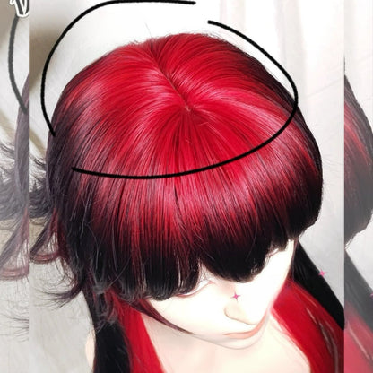 Free Shipping For Hivava Red Moon Black Red Wig