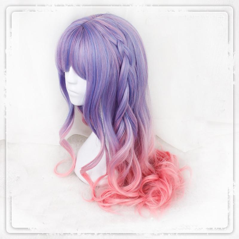 Free Shipping For Hivava Purple Pink Gradual Change Pastel Lolita Long Curl Wig