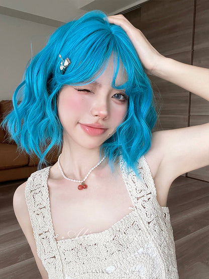 Free Shipping For Hivava Casual Series Hot Neon Blue Short Curly Wig