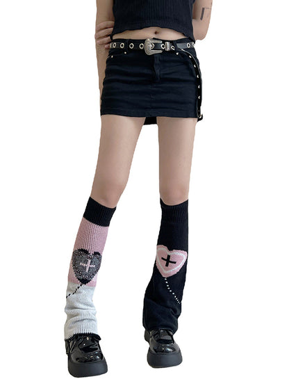 New Fashion Fashion Flared Keep Warm Heart Shape Printed Leg Warmers Accessories-Homeundewear