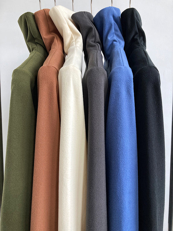 New Fashion Casual Skinny Keep Warm Solid Color High-Neck T-Shirts Tops-Homeundewear