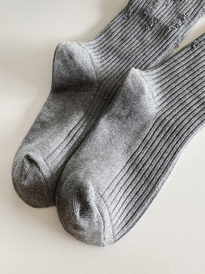 Fashion Hollow Solid Color Socks Accessories-Homeunderwear