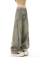 Vintage Distressed Wash Splice Boyfriend Jeans