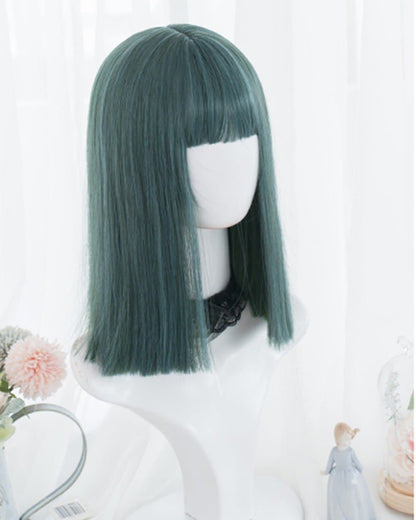 Free Shipping For Hivava Green/Blue Natural Straight Lolita Cosplay Wig