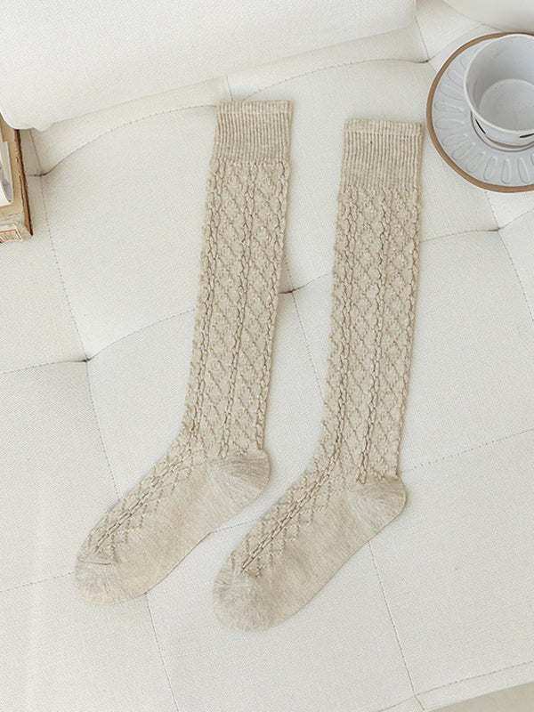 New Fashion Casual Skinny Solid Color Twist Socks-Homeundewear