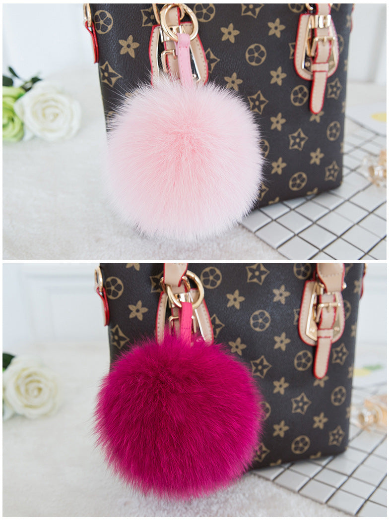 Wholesale Fox Fur Pom Pom Keychains