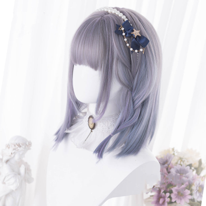 Free Shipping For Hivava Gradient Blue Purple Short Straight Wig