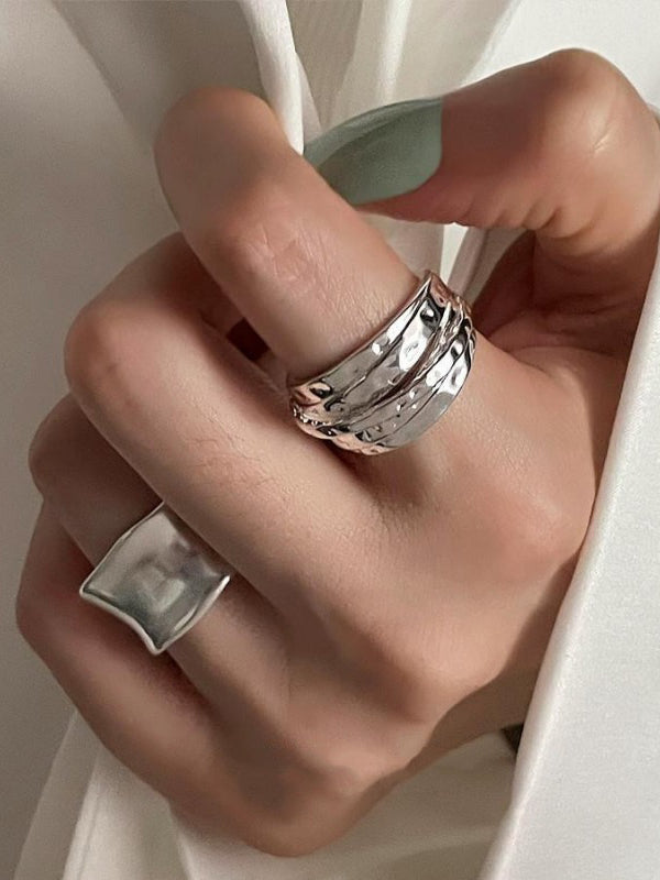 Geometric Solid Color Rings Accessories