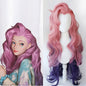 Free Shipping For Hivava LoL Seraphine Cosplay Loose Wave Pink Mixed Purple Wig