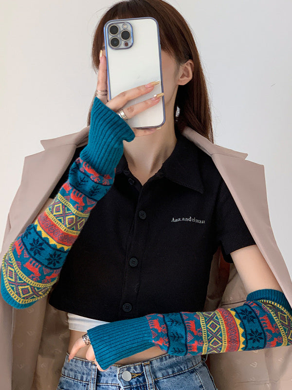 New Fashion Casual Keep Warm Printed Arm Warmers Accessories-Homeundewear