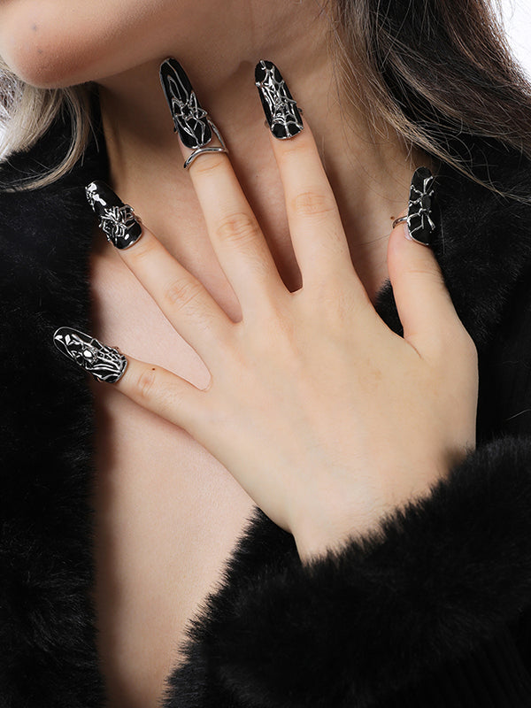 New Fashion Punk Spider Press-On Nails Fingertip Ring-Homeundewear