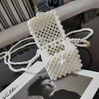 Cute Hadmade Customize Pearl Crossbody Box Bags