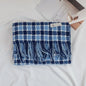 Contrast Color Plaid Imitated Cashmere Tassled  Shawl Scarf