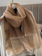 Sun-Protection Beaded See-Through Shawl&Scarf