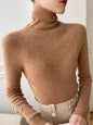 New Fashion Simple Skinny Long Sleeves Solid Color Sweater Tops-Homeundewear