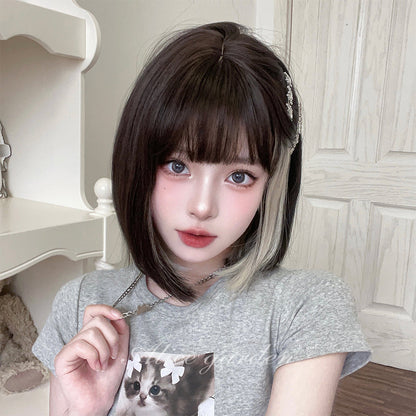 Free Shipping For Hivava Casual Series Short Brown and Silver Bob Wig