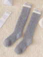 New Fashion Original Coral Fleece Keep Warm Contrast Color Striped Socks Accessories-Homeundewear