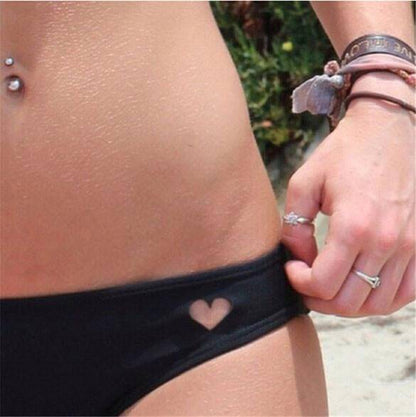 T-back Heart Shape Cut Out Thong Bikini G-string Bottom