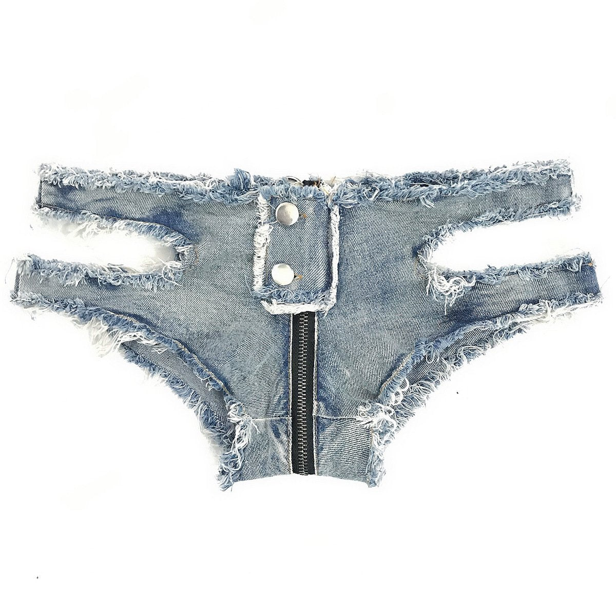 Low waist sexy pierced women's jeans denim shorts