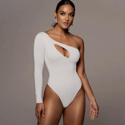 Cut Out One Shoulder Long Sleeve Jumpsuit