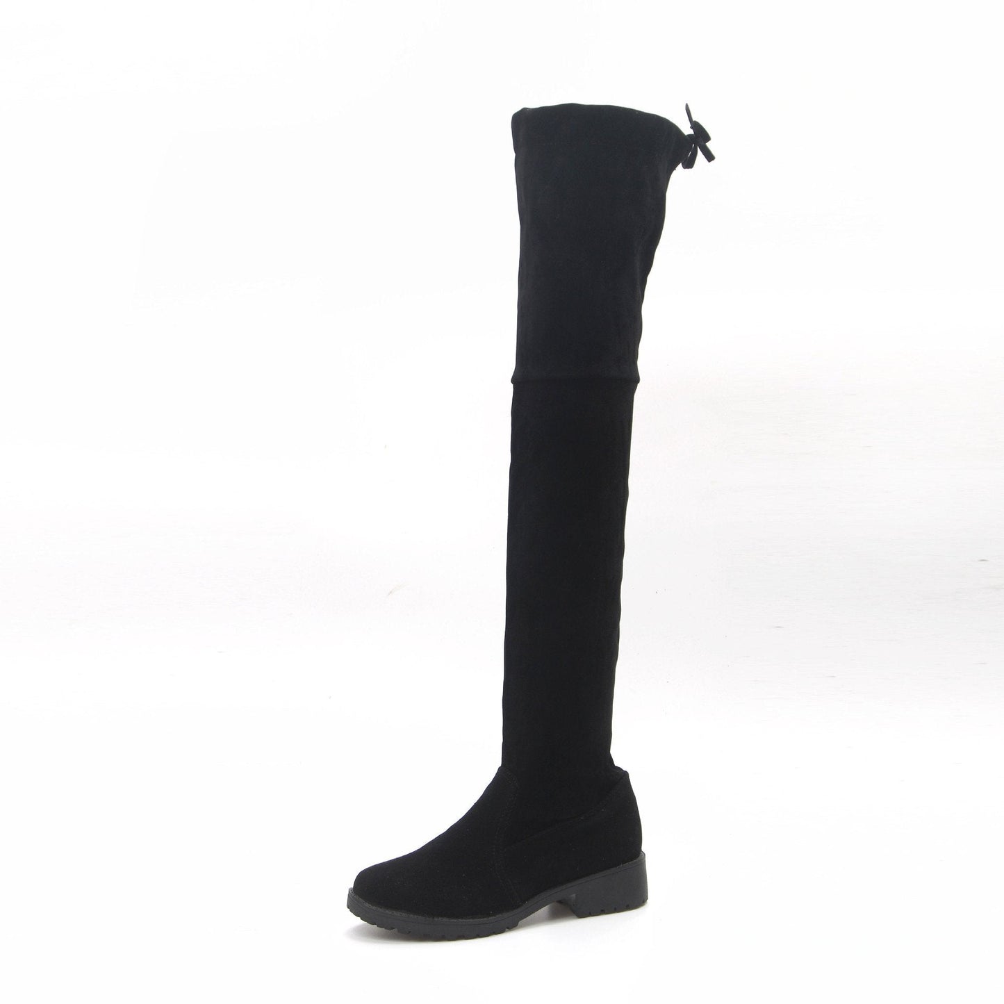 Long Elastic Knee  Suede Flat Boots