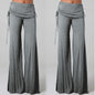 New FashionPure Color Low Waist Yoga Wide-legs Long Pants Beach Pants