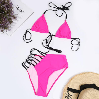 Grid Halter Bandage Bikini