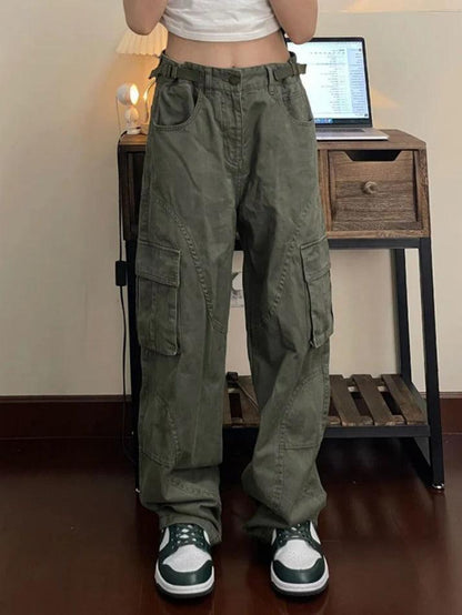 Straight Loose Casual Wide Leg Cargo Jeans