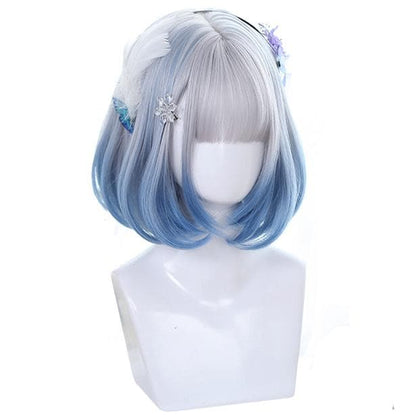 Free Shipping For Hivava Angel Blue Silver Short Wig SP14942