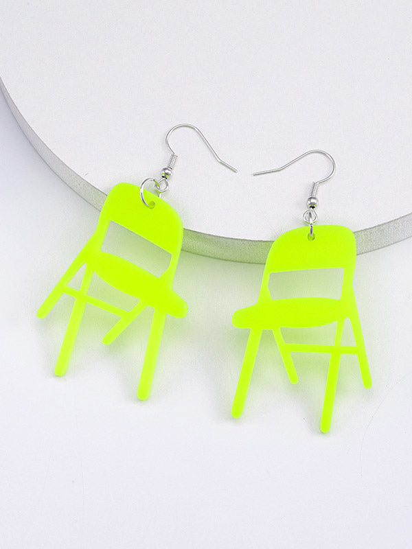 Geometric Solid Color Drop Earrings