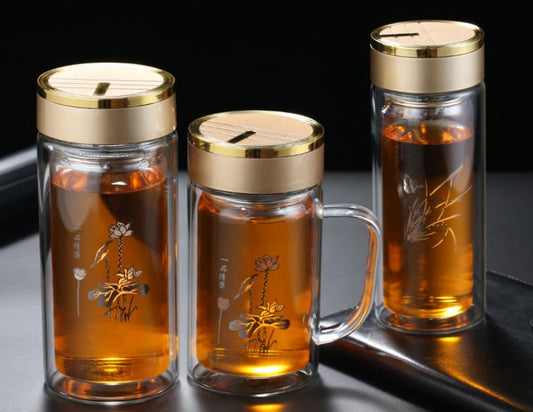 Free Shipping ForDouble-layer glass with customized logo and large capacity straight water cup