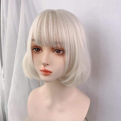 Free Shipping For Hivava Cute Short Blonde Beige Bobo Bangs Wig