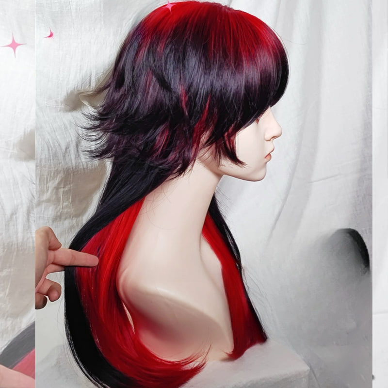 Free Shipping For Hivava Red Moon Black Red Wig