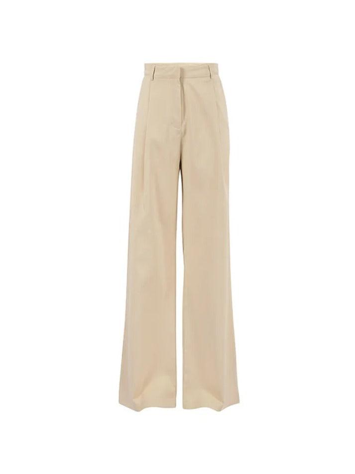 Solid High Rise Tailored Pants