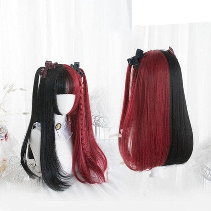 Free Shipping For Hivava 65CM Black Mixed Red Gothic Lolita Cosplay Wig