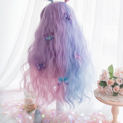 Free Shipping For Hivava Alice Bunny Cotton Candy Parted Pastel Purple Pink Lolita Wig