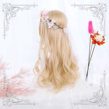 Free Shipping For Hivava Lolita Light Blonde Mid Length Curly Wig