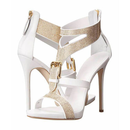 Pointed Toe Open Toe Cutout Sandals