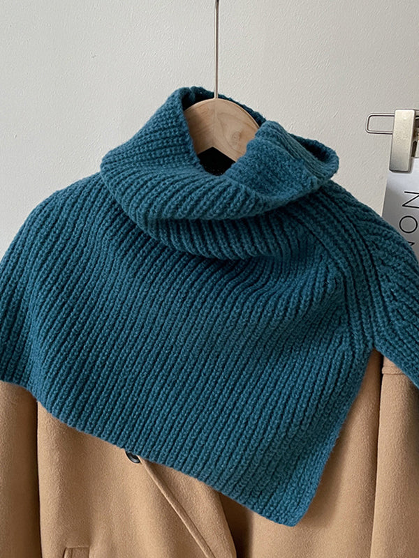 Simple Casual Keep Warm Solid Color High-Neck Shawl&Scarf-Homeunderwear