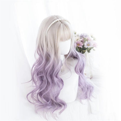 Free Shipping For Hivava Cute Pastel Silver Light Purple Curly Princess Lolita Wig